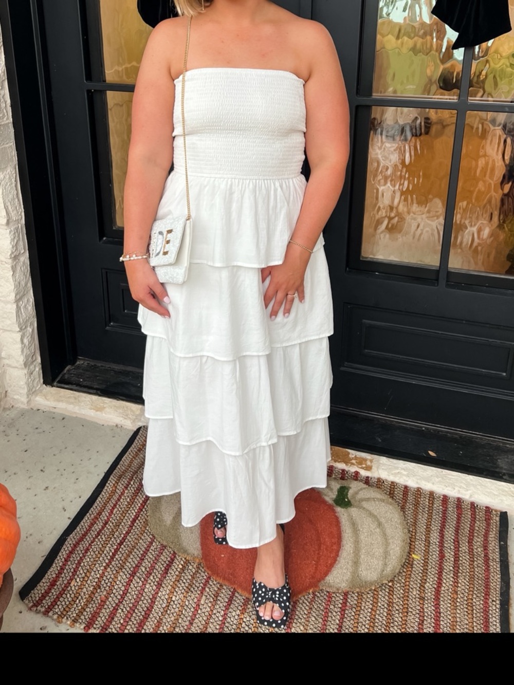 Strapless White Tiered Maxi Dress - Women's Summer Dress